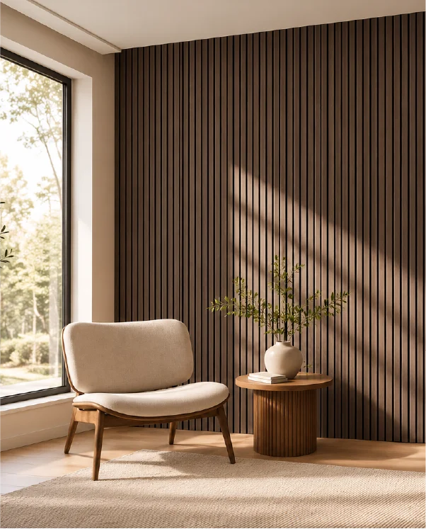 Premium klases akustiskais sienas panelis WALNUT IMPERIAL, 2800 × 600 × 21 mm
